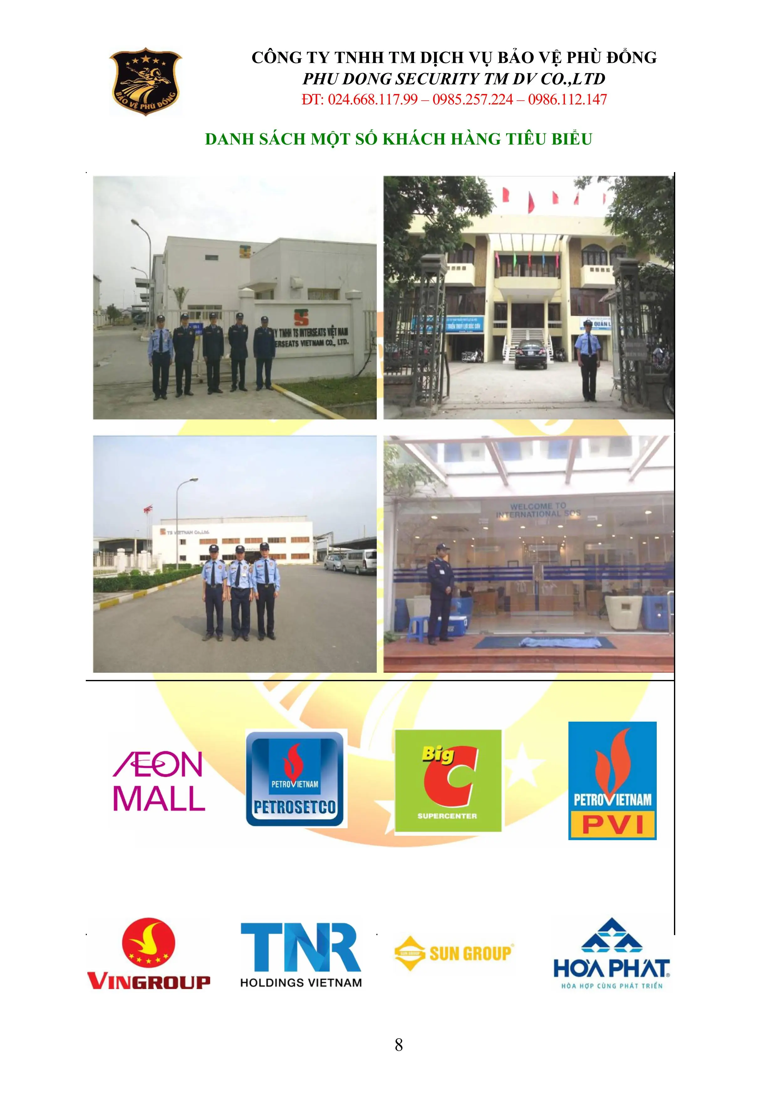 HỒ SƠ NĂNG LỰC BẢO VỆ PH&Ugrave; ĐỔNG